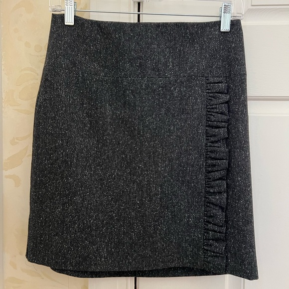 Pippa charcoal grey mini pencil skirt with ruffle detail - Picture 1 of 6